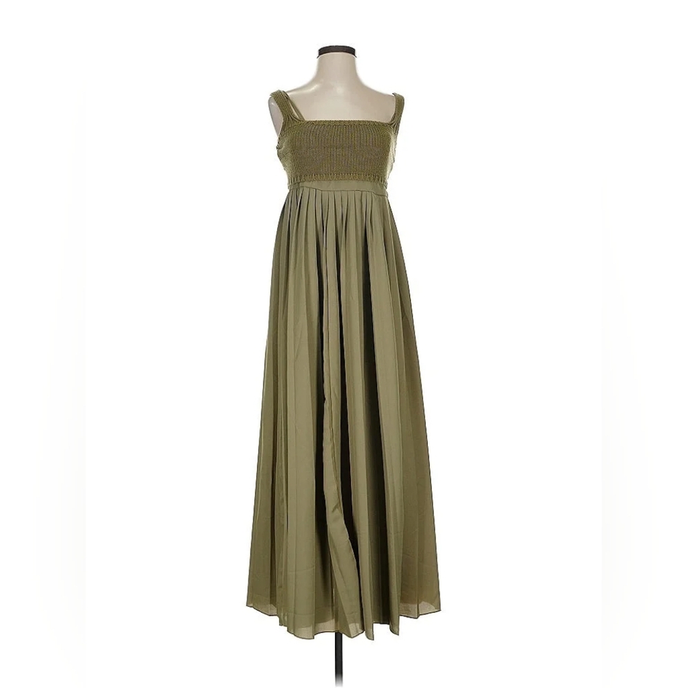 NWOT Mare Mare x Anthropologie Olive Green Pleated Maxi Dress